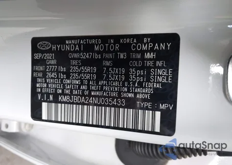 2022 Hyundai Tucson Plug-In Hybrid Sel from USA, damaged, VIN KM8JBDA24NU035433